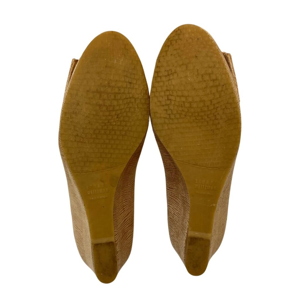 Stuart Weitzman Sz 6.5 Tan Leather Bucalina Torto… - image 7